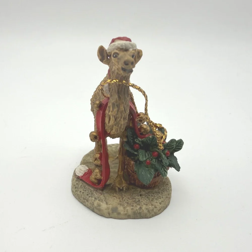 Silver Deer Christmas Animals Camel Figurine Tom Rubel Brown 1990 Vintage‎ Boxed